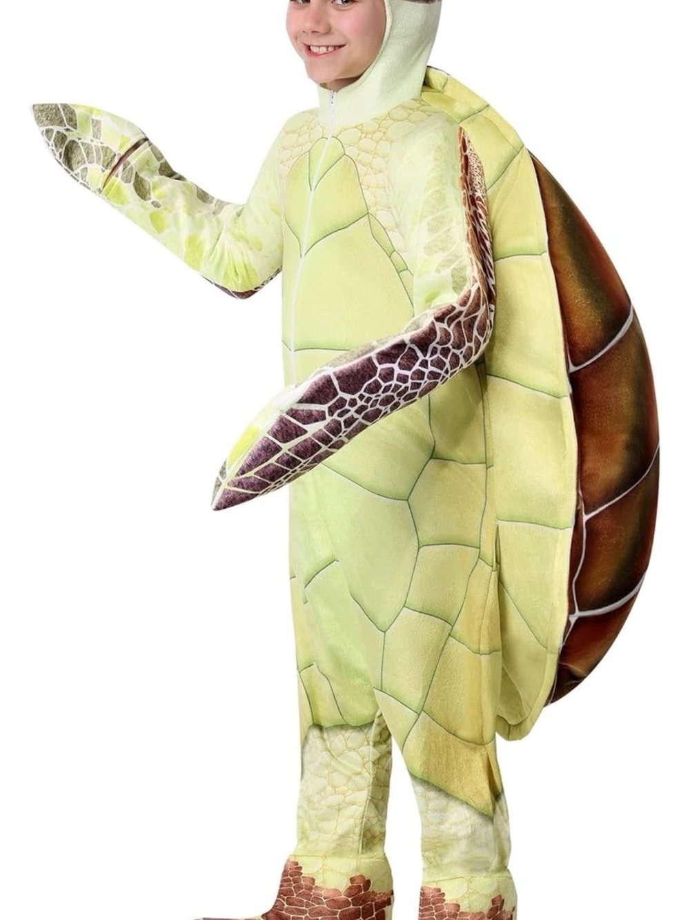 Kids Green Sea Turtle Costume with Hooded Shell